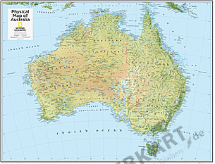 Australien Karte physikalisch 91 x 73cm