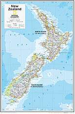Neuseeland Karte 73 x 91cm