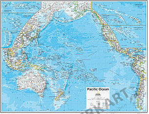 Pazifik Karte 91 x 73cm