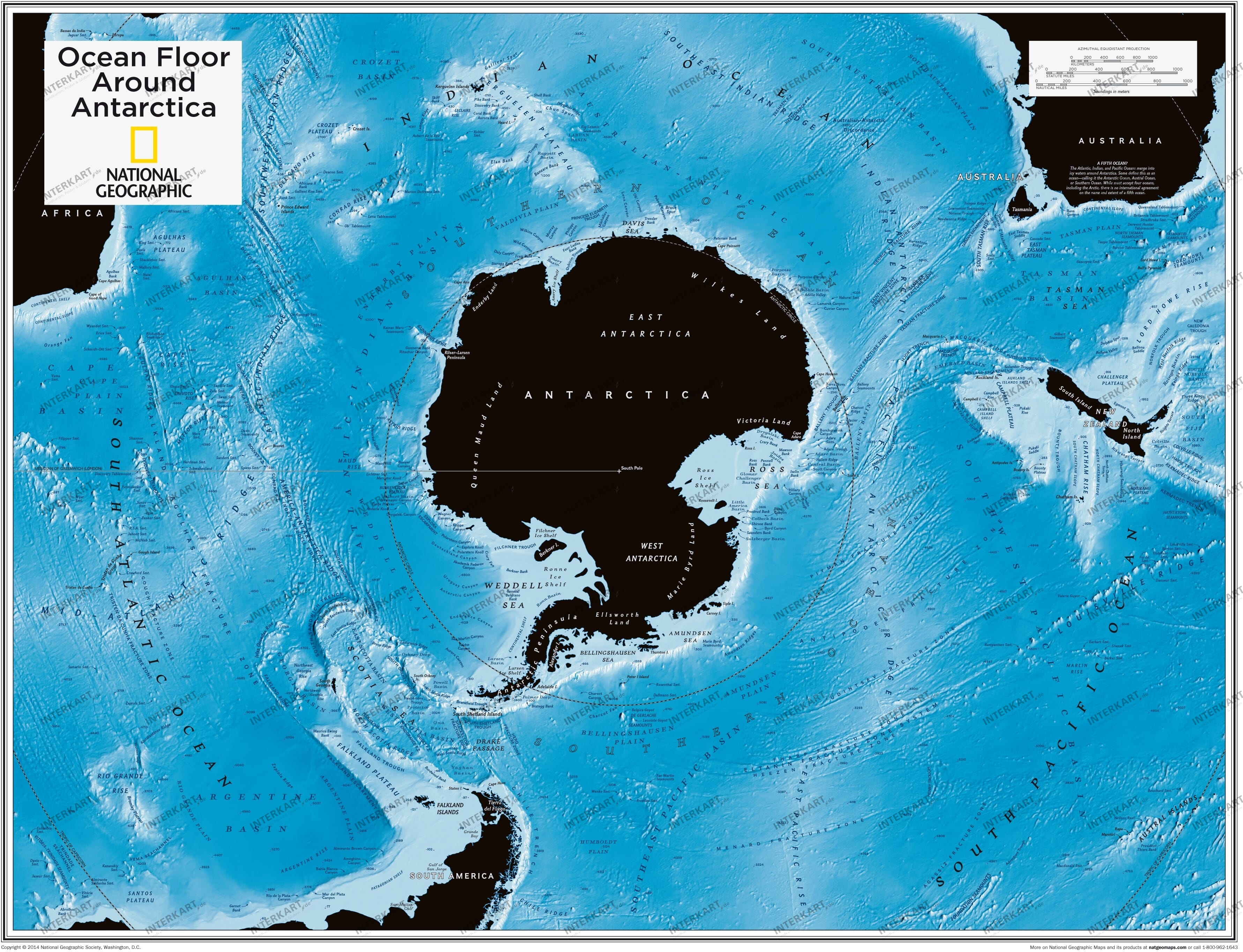 Antarktis Meeresrelief 91 x 73cm