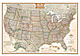 USA Poster, USA Landkarte im antiken Stil von National Geographic, Executive USA Wandkarte