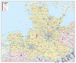 5-digit Postcode Map Germany Zone 2