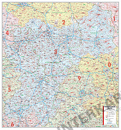 5-digit Postcode Map Germany Zone 3