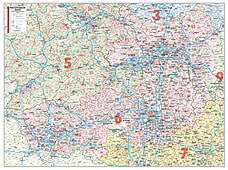 Postleitzahlenkarte 5- Stellig Zone 6