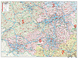 German Post Code Layout 5-digit Postcode Map Germany Zone 6