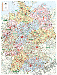 Postcode map Germany DIN A0