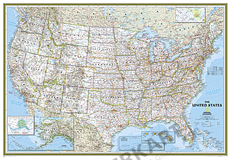 Großformat USA Landkarte USA Poster von National Geographic