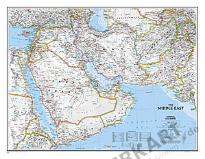 Mittlerer Osten Landkarte National Geographic