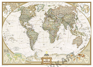 Antike Weltkarte von National Geographic im Riesenformat