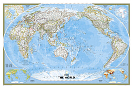 Politische Weltkarte Pazifik Ansicht 117 x 76cm Politische Weltkarte Pazifik Ansicht 117 x 76cm