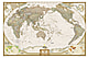 Antikt Executive verdenskort Stillehavs område National Geographic