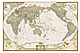 Executive Antik Weltkarte Pazifik Ansicht von National Geographic im Großformat