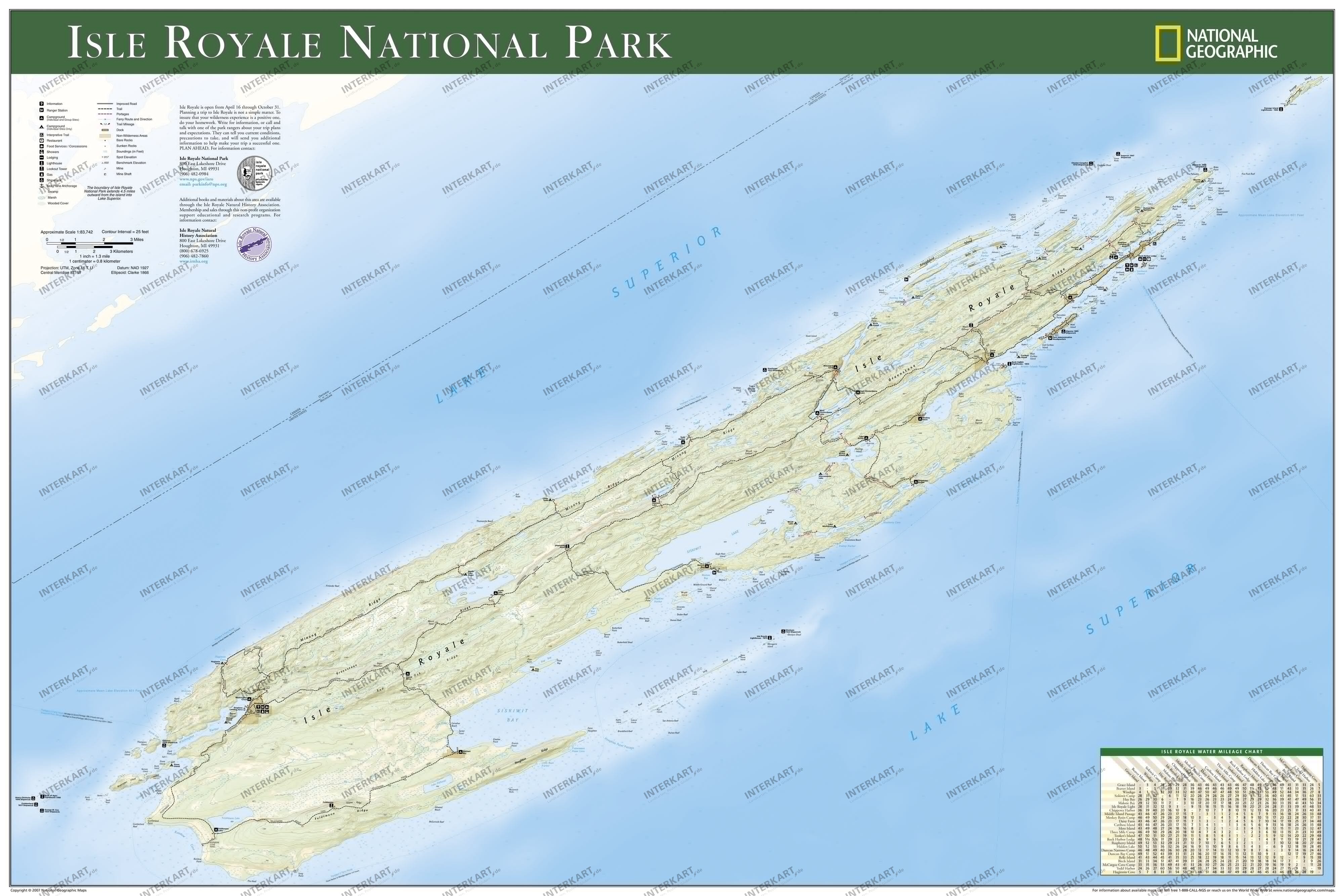 Isle Royale National Park Wall Map from National Geographic