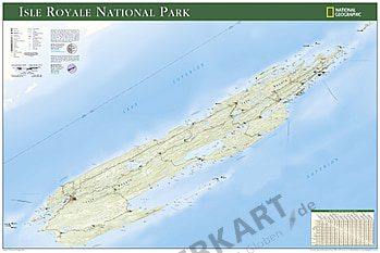 Isle Royale National Park Landkarte Poster von National Geographic