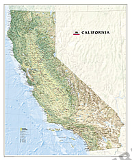 Kalifornien Karte Landkarte von National Geographic