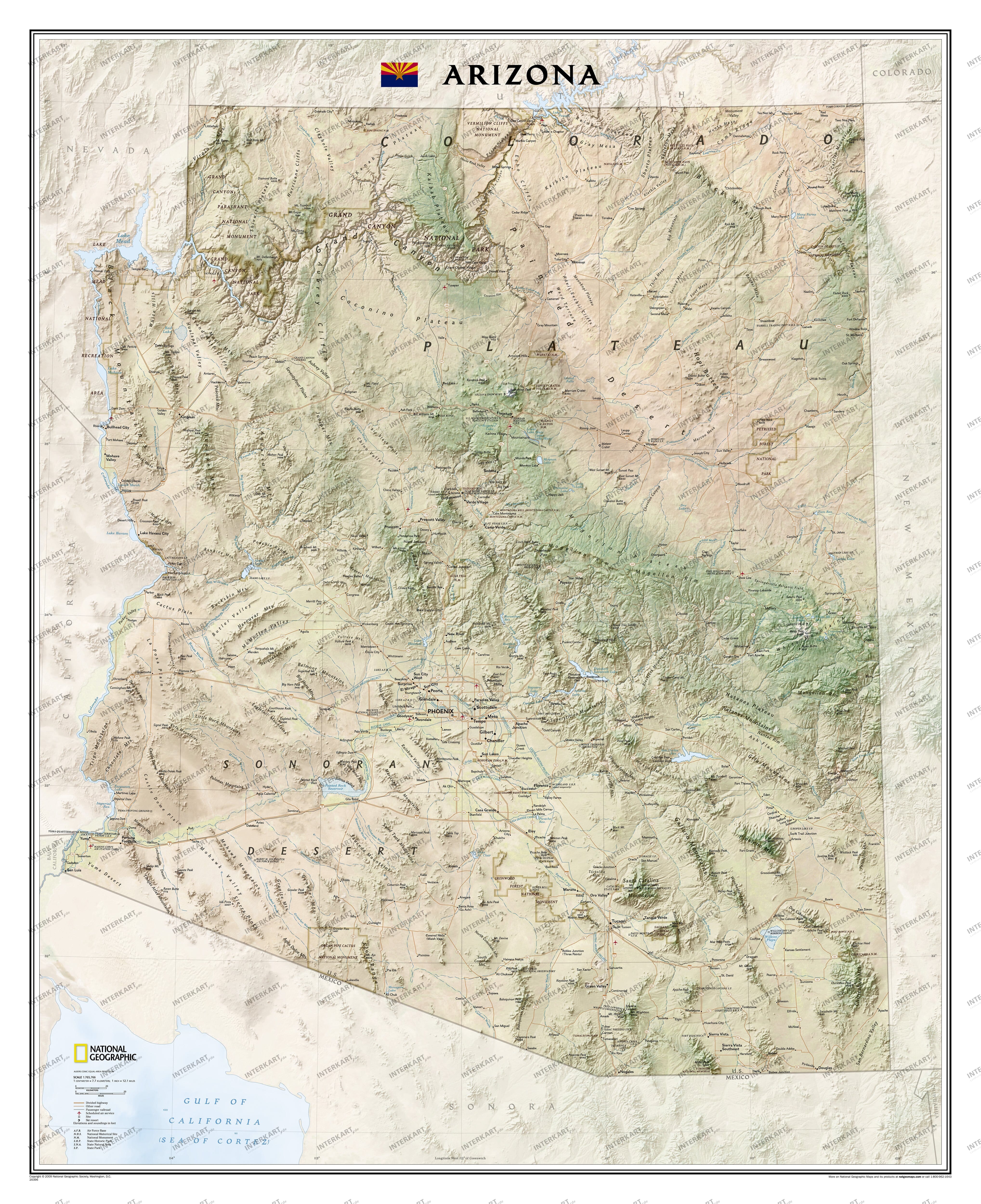 Arizona Wall Map from National Geographic