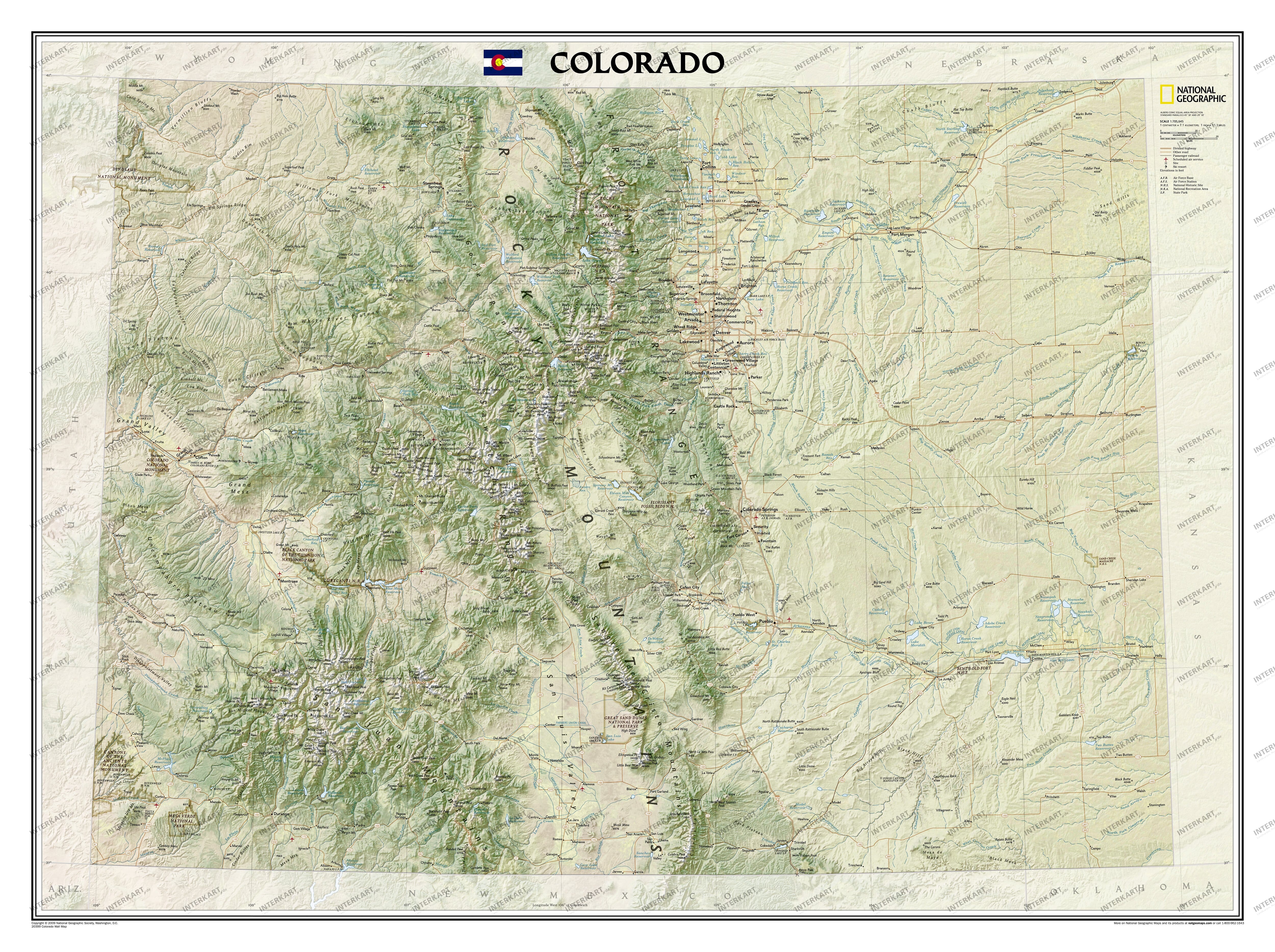 Colorado wall map from National Geographic