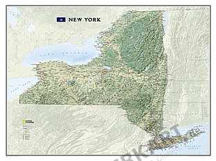 New York Bundesstaat Landkarte von National Geographic