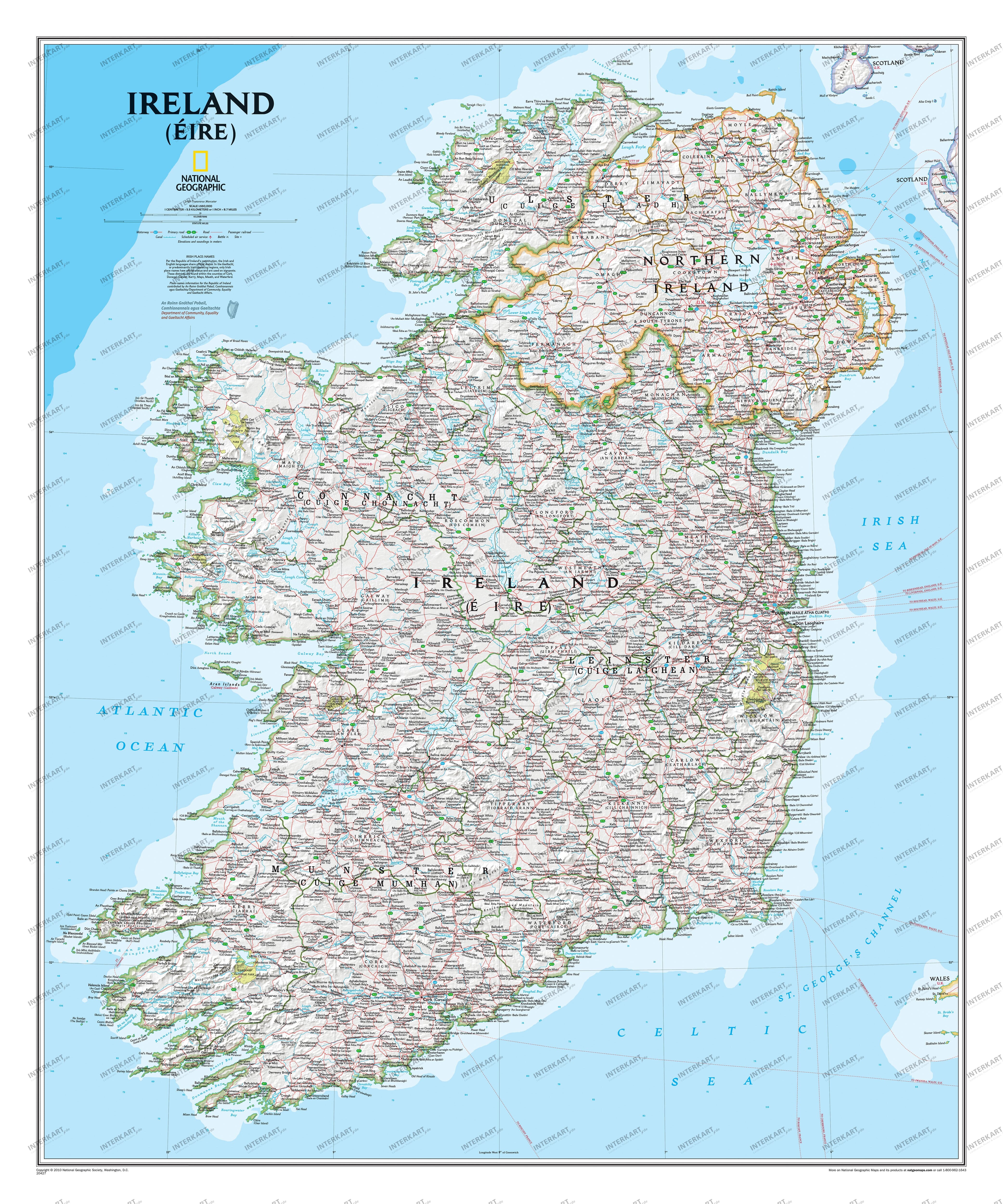 Ireland Wall Map from National Geographic