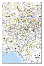 Afghanistan - Pakistan Karte von National Geographic