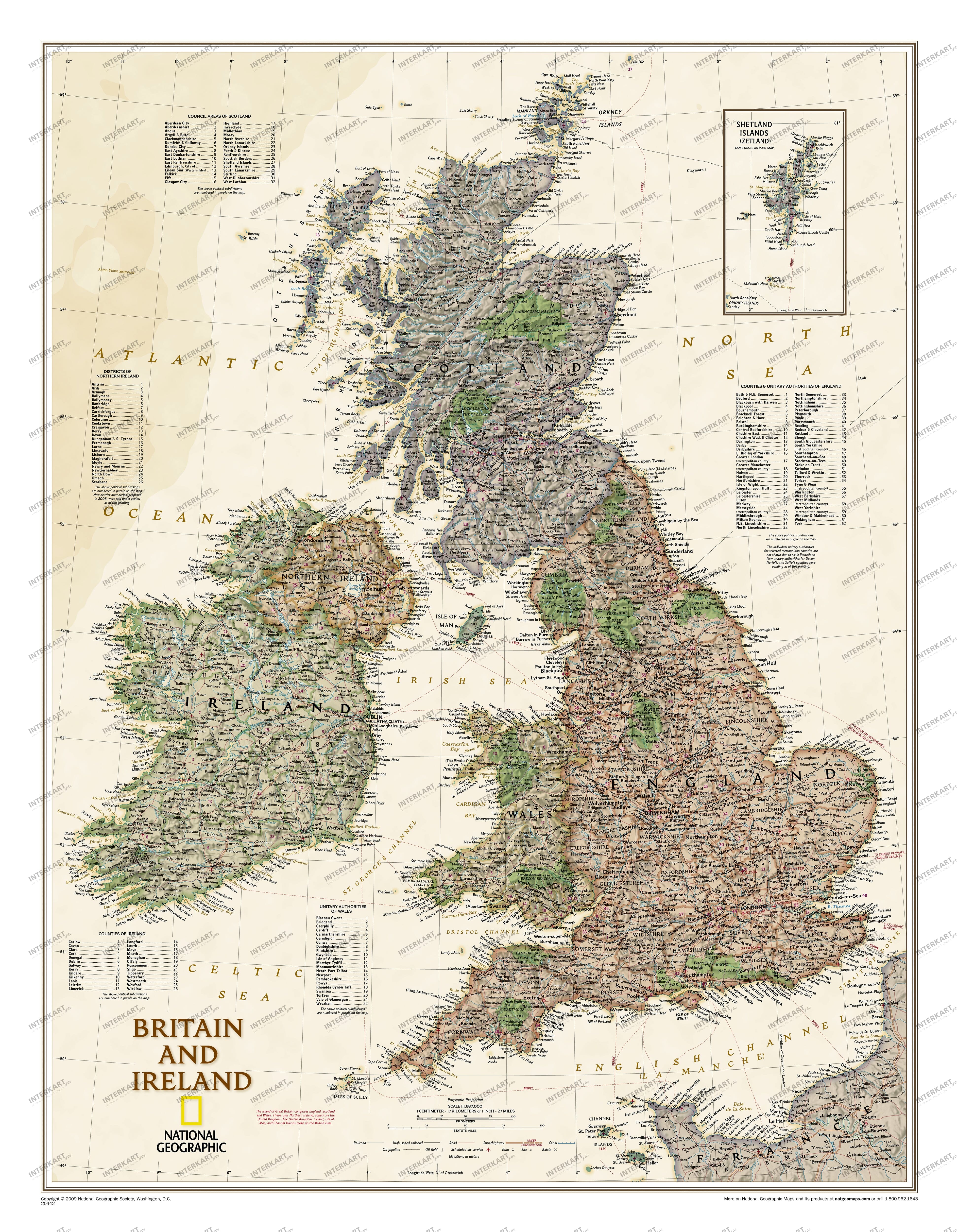 Großbritannien und Irland Executive Karte