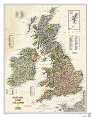 Executive kort over Storbritannien og Irland National Geographic