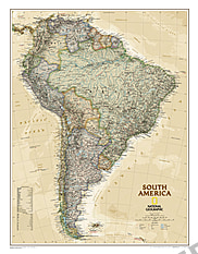 South America Wall Map Executive from National Geographic