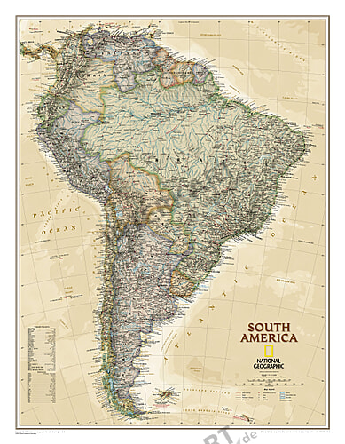 Sudamerika Landkarte Executive 61 X 76cm