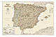 Spanien Landkarte und Portugal Karte antiker Stil National Geographic