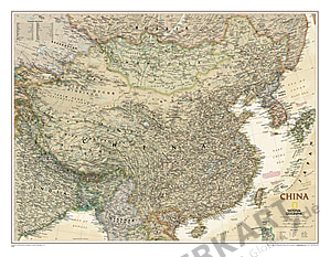 China Karte von National Geographic executive antiker Stil