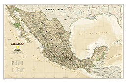Mexiko Landkarte Poster im antiken Stil von National Geographic