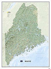 Maine State Wall Map Poster from National Geographic