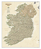 Irland Landkarte Poster antiker Stil executive von National Geographic