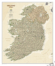 Irland Landkarte Poster antiker Stil executive von National Geographic