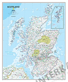 Schottland Landkarte Politisch 76 X 91cm