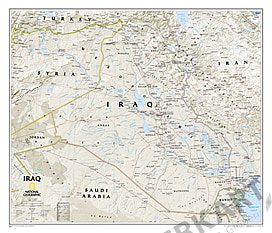 Irak Landkarte - Irak Karte als Poster von National Geographic