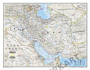 Iran Landkarte als Poster von National Geographic