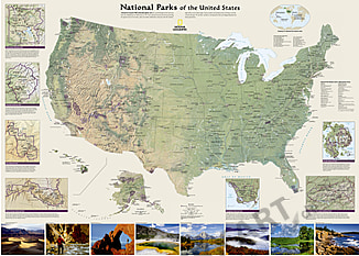 National Geographic Maps Dinosaurs of North America Poster Map
