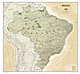 Brasilien Landkarte Executive im antiken Stil von National Geographic