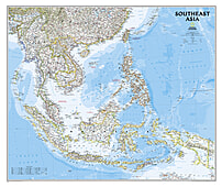 Südost Asien Landkarte - Karte als Poster von National Geographic