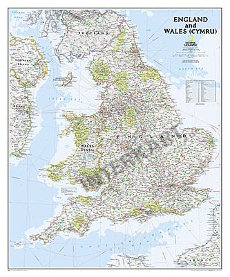 England Und Wales Landkarte 76 X 91cm