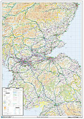 Schottland Süd Ost Landkarte Poster 84 x 112cm