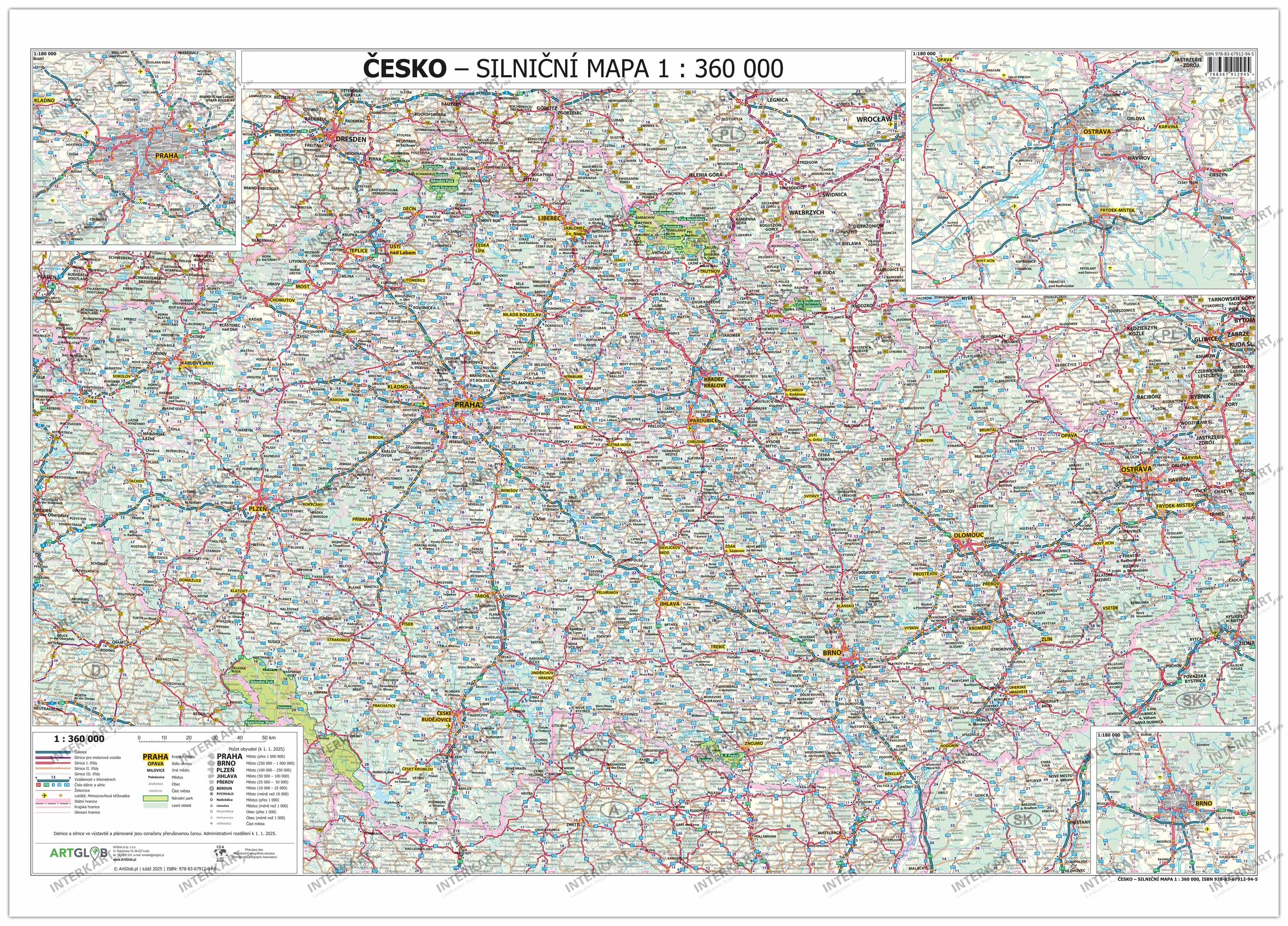 Road map of the Czech Republic