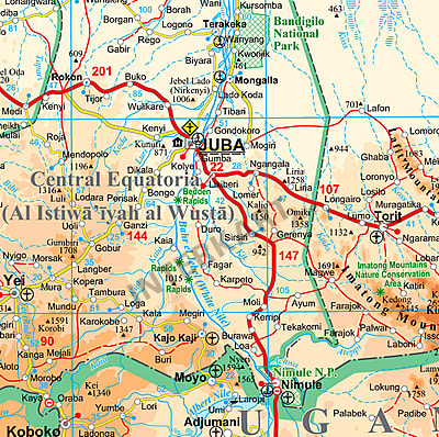 Sudan Sudsudan Landkarte Als Poster X 94cm