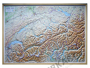 3D Relief Karte Schweiz 124 x 87cm