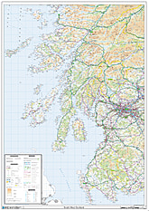 Schottland Süd West Landkarte Poster 84 x 112cm