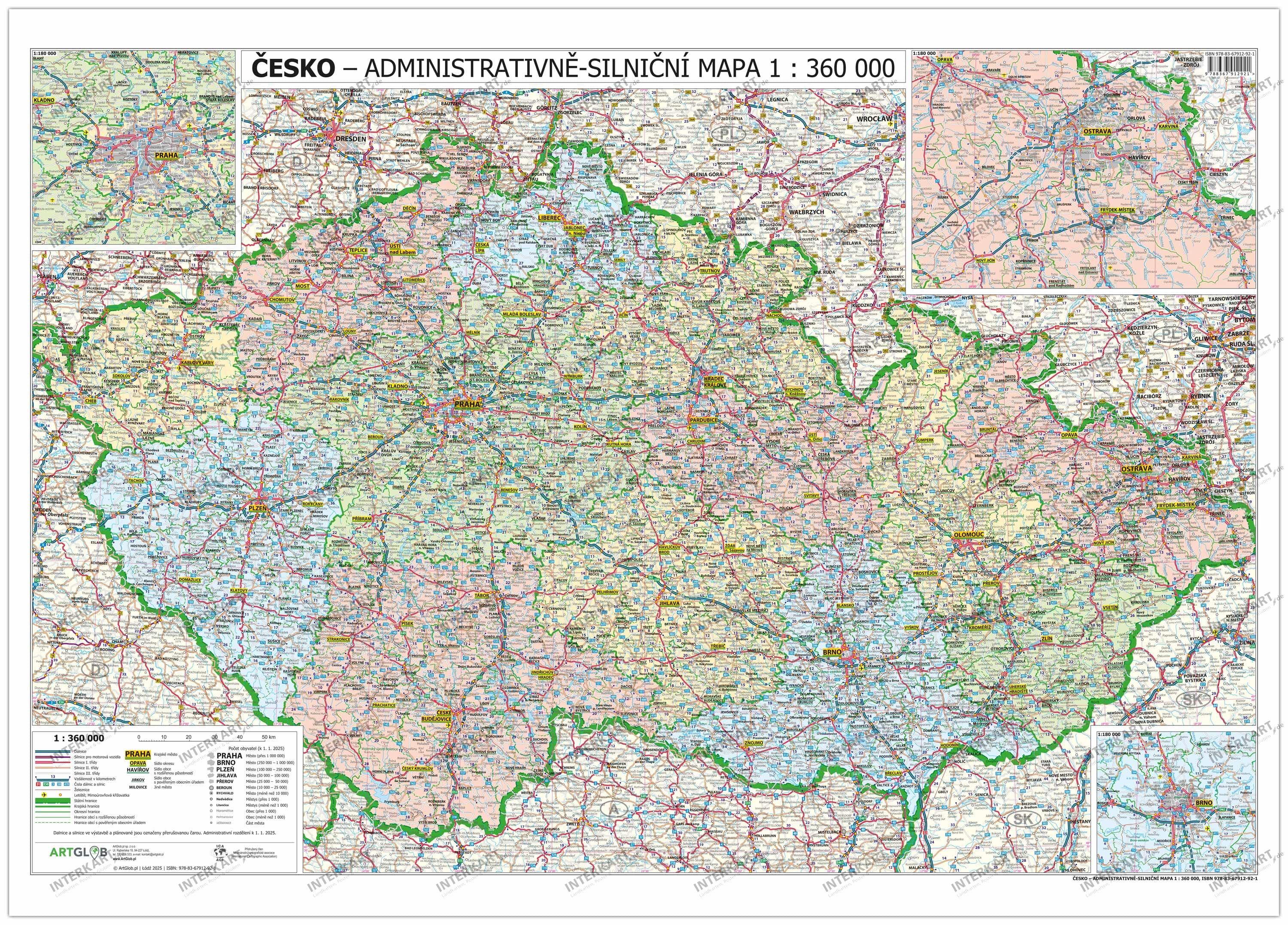 Administrativt kort over Tjekkiet
