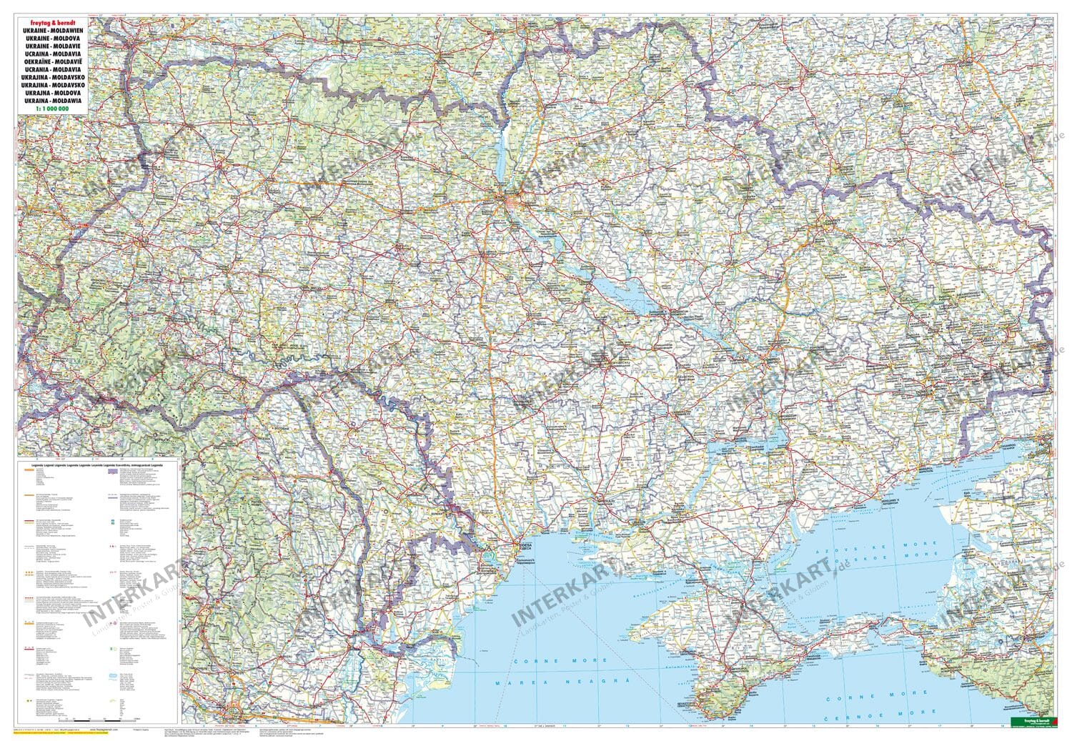Ukraine and Moldova Map 137 x 95cm