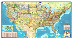 USA Landkarte politisch 191 x 107cm