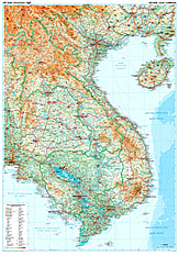 Vietnam, Laos und Kambodscha Landkarte